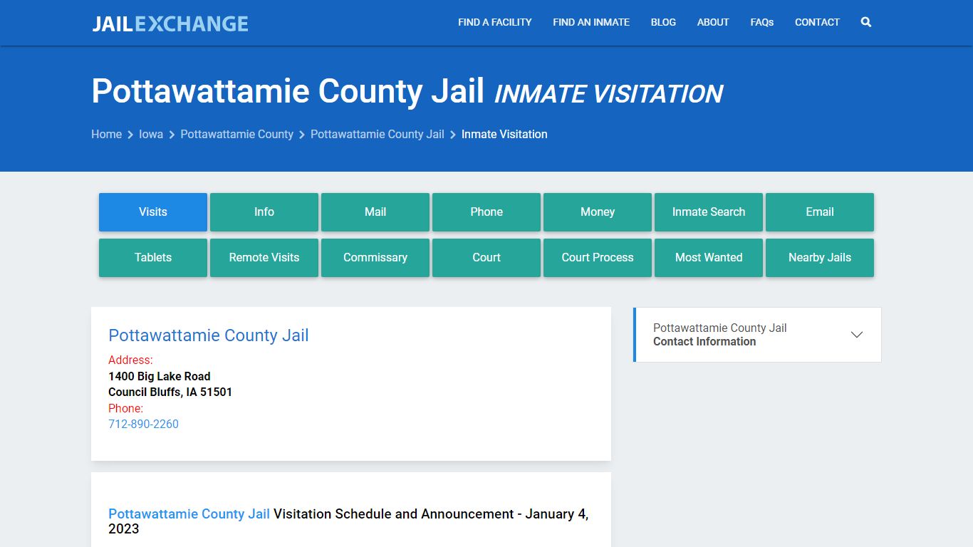 Inmate Visitation - Pottawattamie County Jail, IA