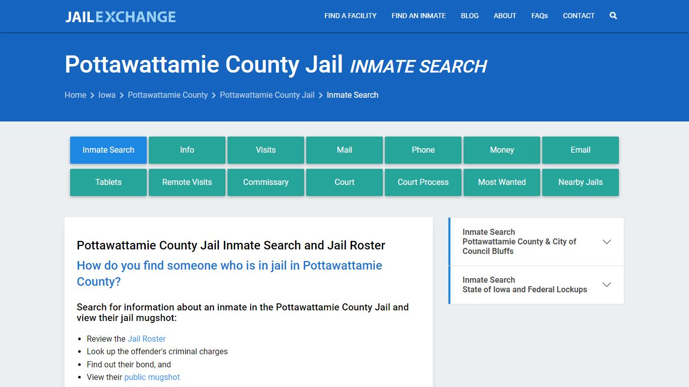 Pottawattamie County Jail Inmate Search - Jail Exchange